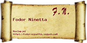 Fodor Ninetta névjegykártya